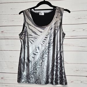 180 Metallic Silver Shimmer Tank Top